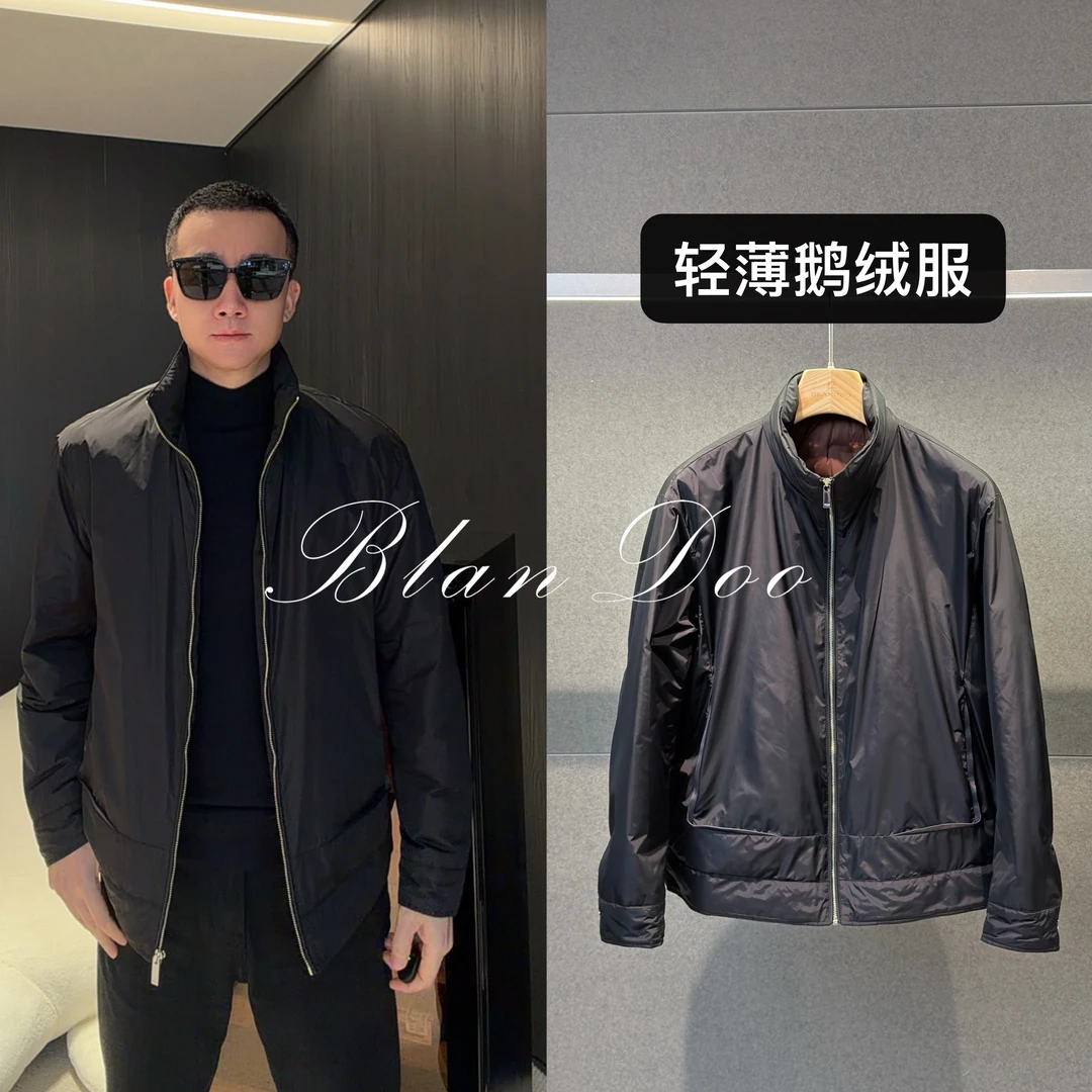 BLANDOO "轻暖鹅绒" 男士轻奢百搭设计感白鹅绒羽绒服夹克6BD1007