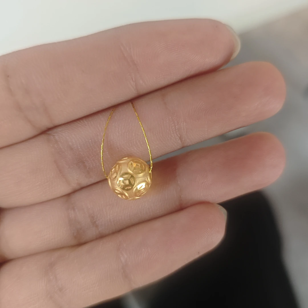 足金钱币转运珠手串