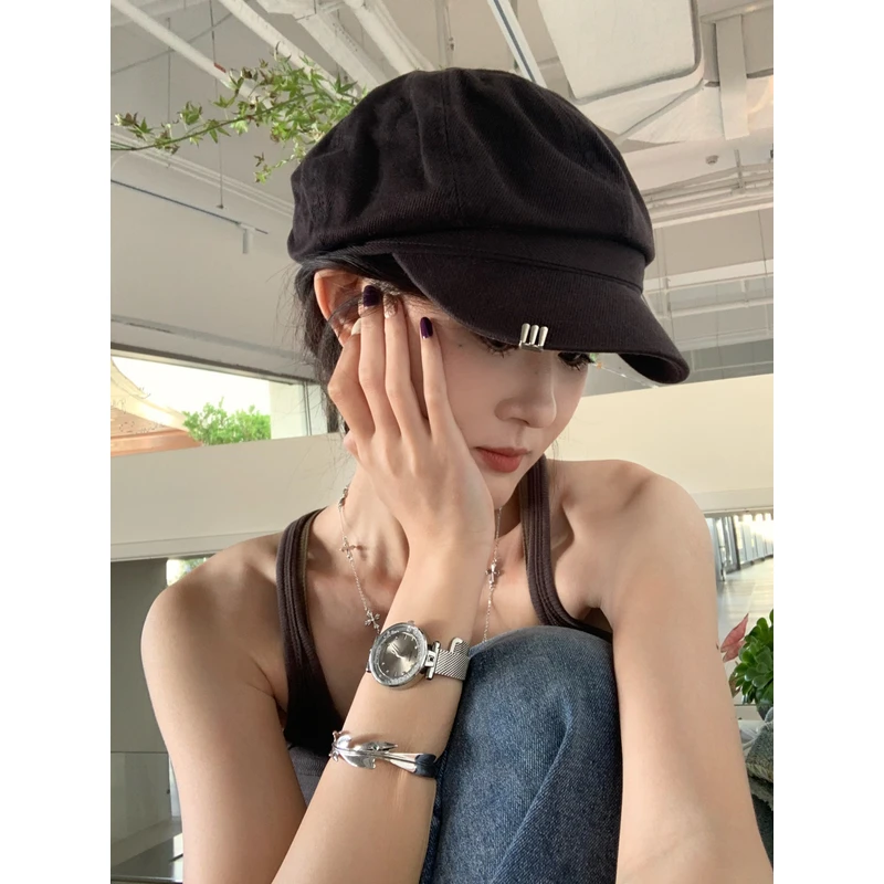 CDLM陈大刘芒 有点设计感！韩系水洗软牛仔质感八角帽显脸小潮酷