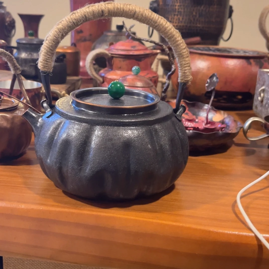 复古南瓜壶绿摘钮手工锻打工艺