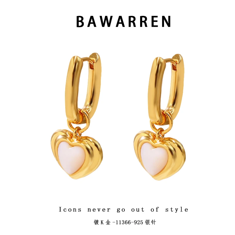 Bawarren 意❤ 11366-【金色爱心】精致耳环简约