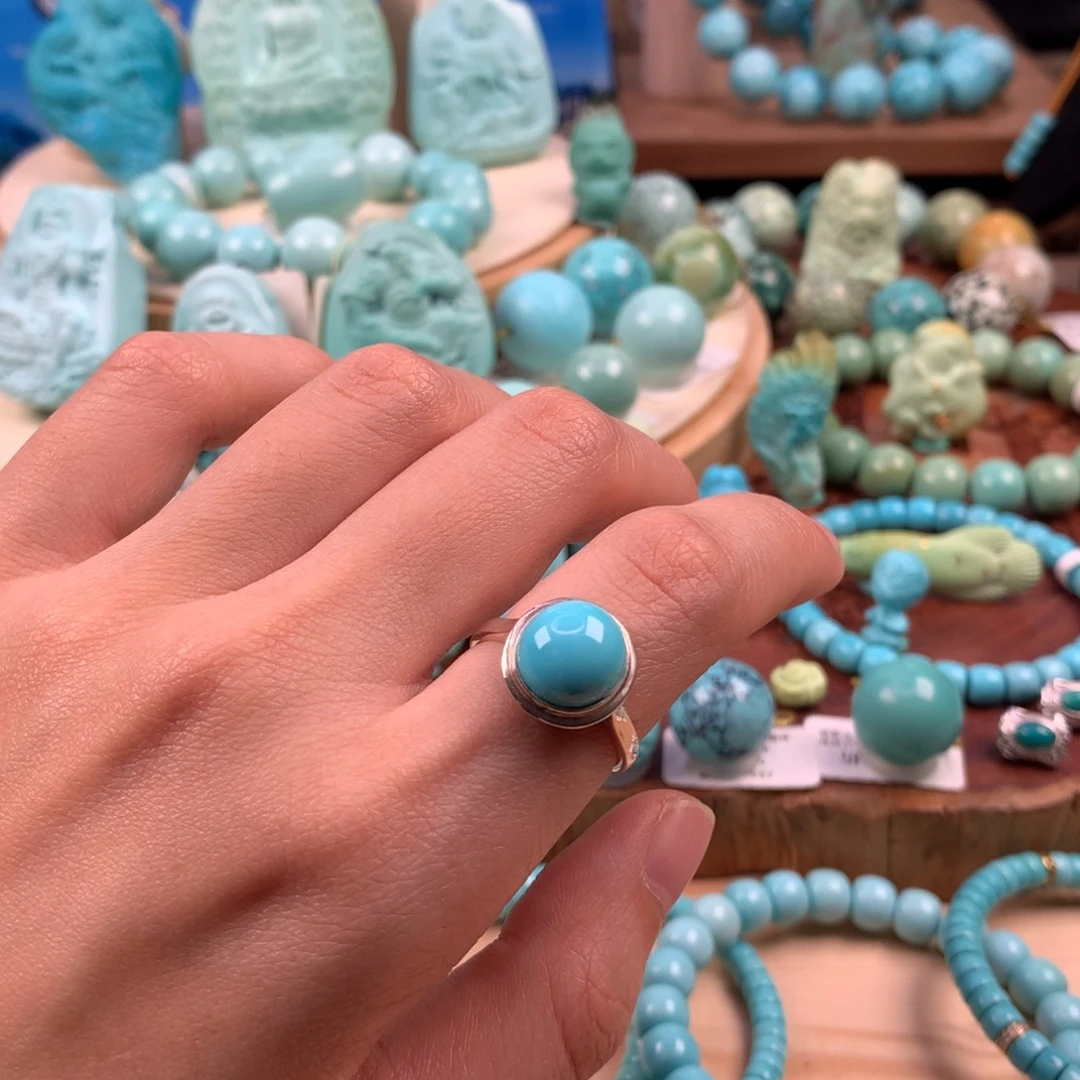 绿松石银S925镶嵌珠宝奇石