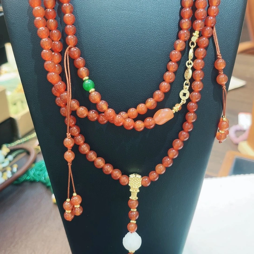 玛瑙/玉髓颈饰未镶嵌斜挎