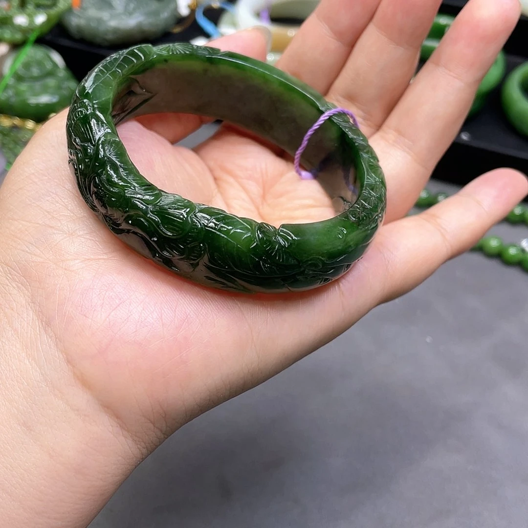 和田玉手镯62圈口55未镶嵌