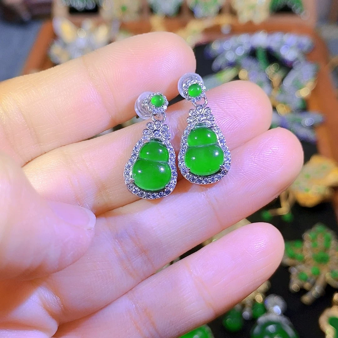 吊坠(不含链)银S925镶嵌翡翠