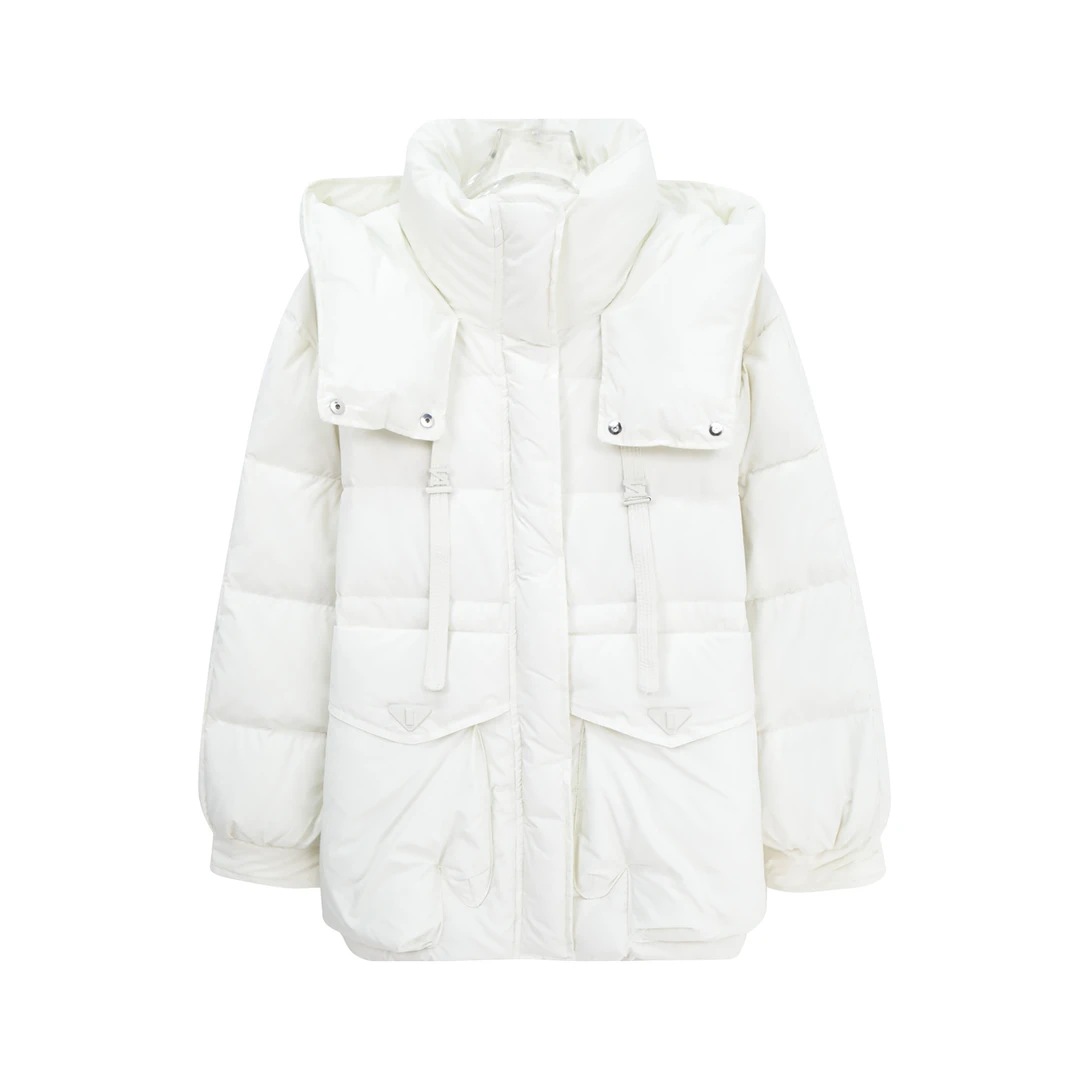 时尚简约连帽羽绒服保暖百搭显瘦外套K24377