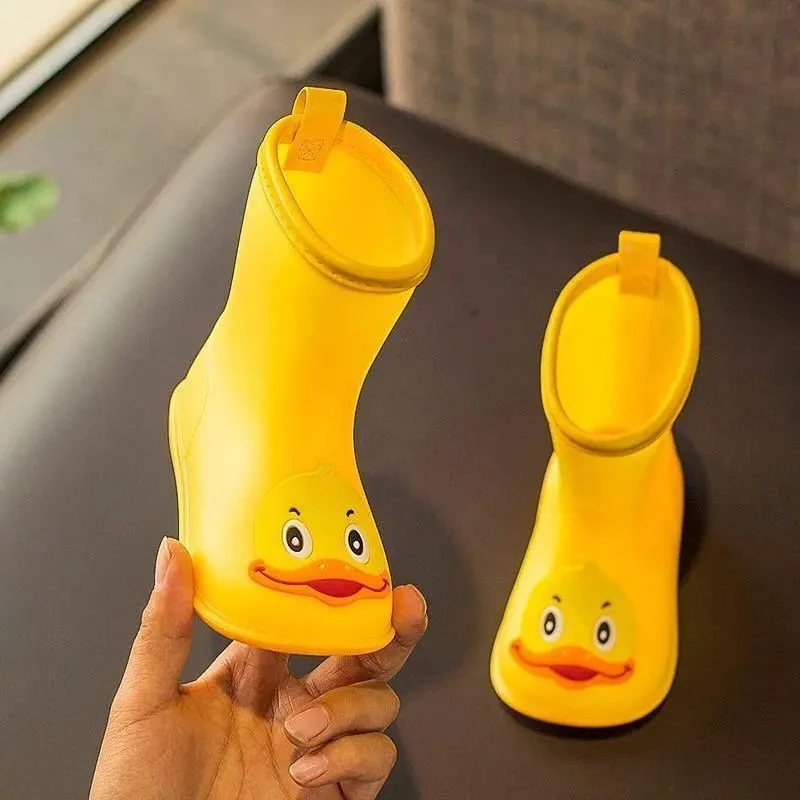 四季儿童雨鞋小黄鸭雨靴2-7岁 男童女童防滑防水卡通雨鞋幼儿胶鞋