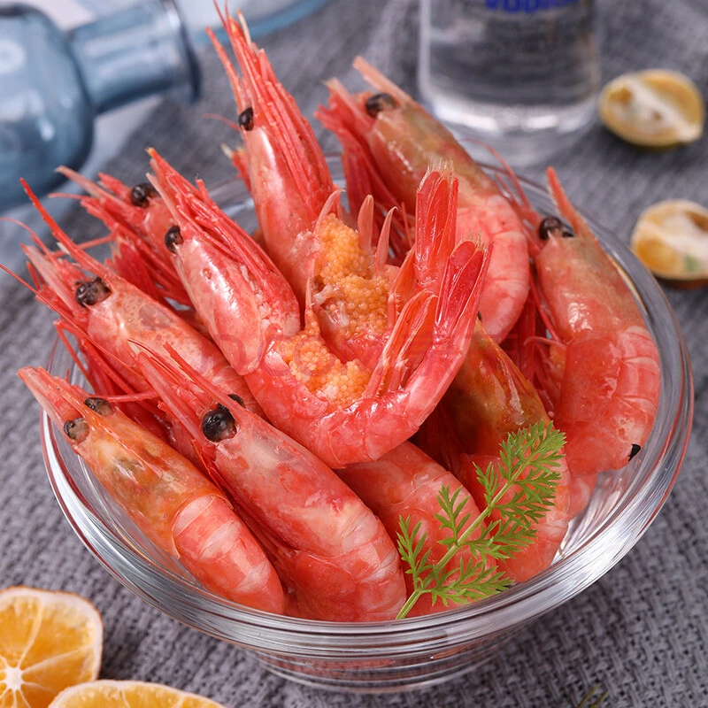 【只发新疆包邮】大颗粒腹籽甜虾北极甜虾解冻即食