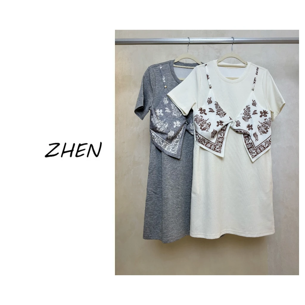 【ZHEN】25K00682 2025新款时尚气质修身显瘦小众设计连衣裙女