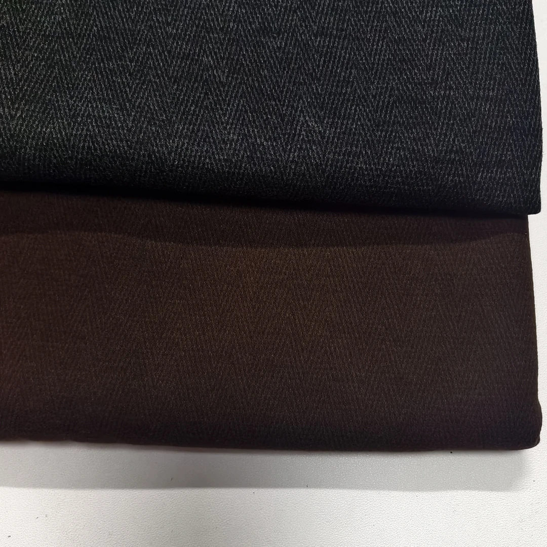 醋酸羊绒人字纹黑灰咖色保暖裤面料秋冬套装西服布料