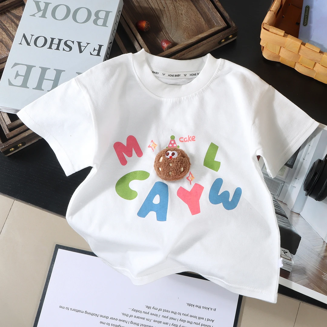 【纯棉高货】儿童夏季圆领洋气韩版小中大童宽松休闲印花t