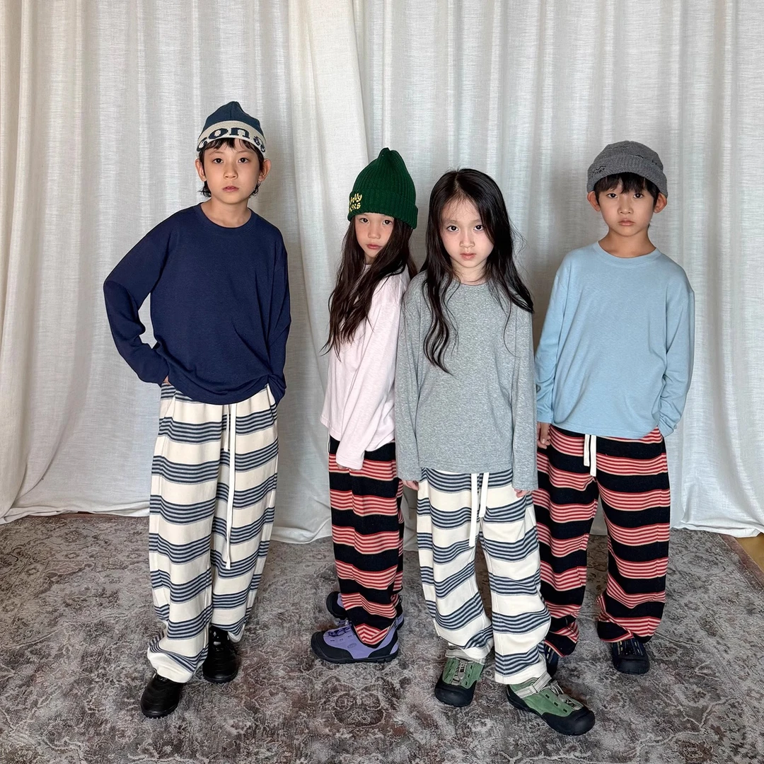 yummy&rocky三色色织条纹A类香蕉卫裤