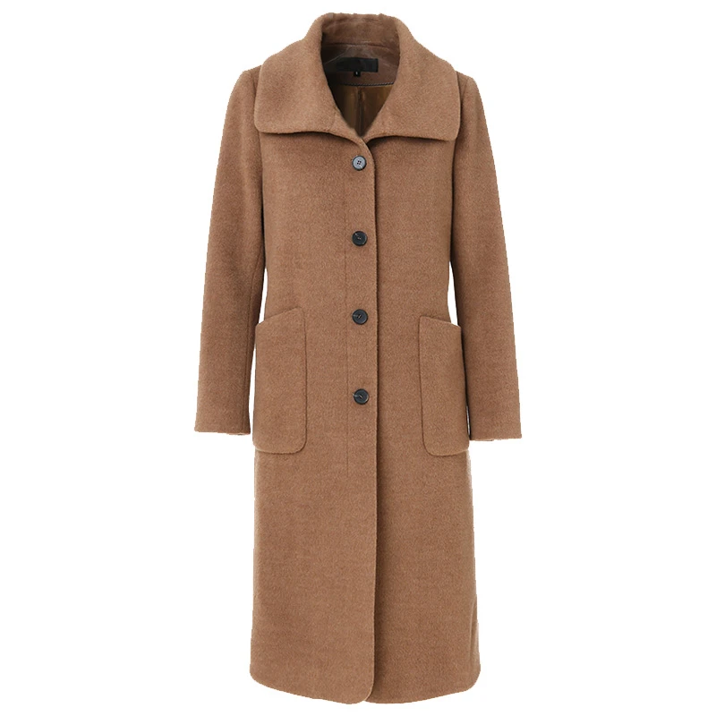 【绵羊毛】乔万尼大衣商场新款外套收腰呢子大衣女中长款EN4A841