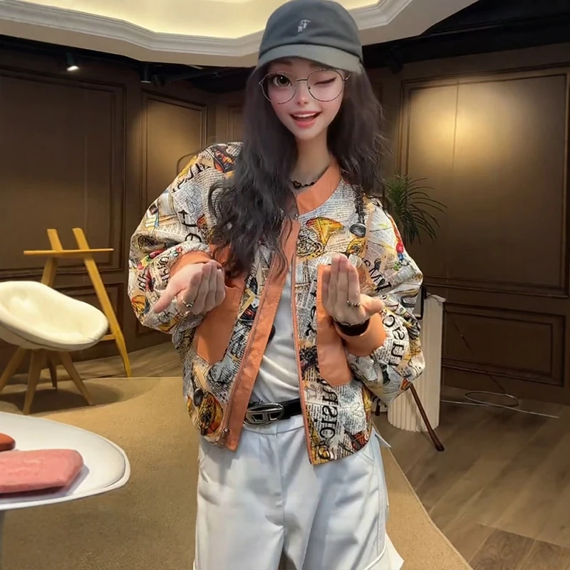 2025春秋季新款爆款休闲外套女高级感秋季拼接女款春秋季浅色外套