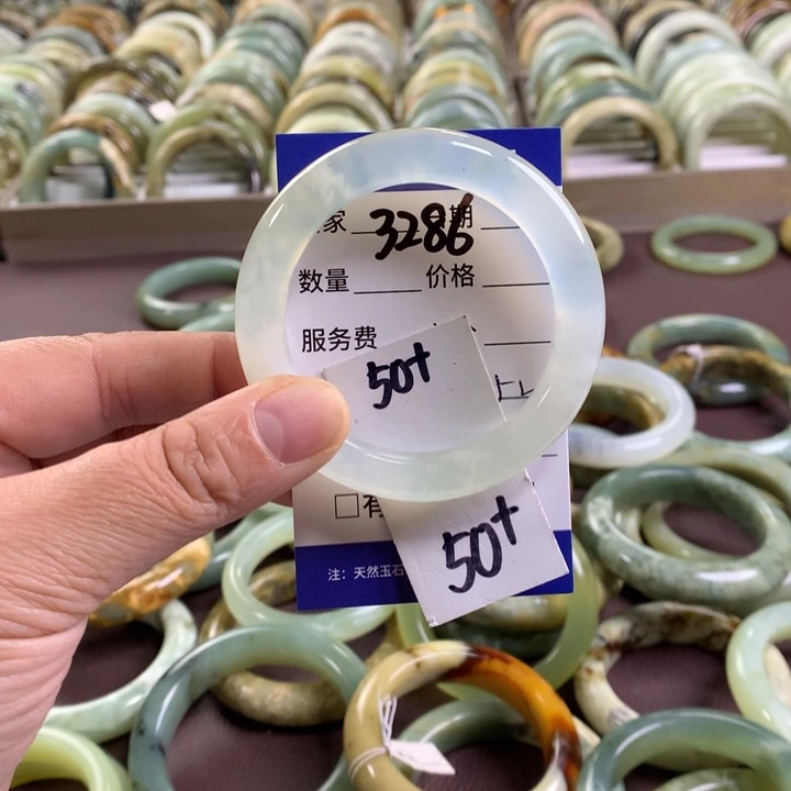 未镶嵌蛇纹石玉手镯3286