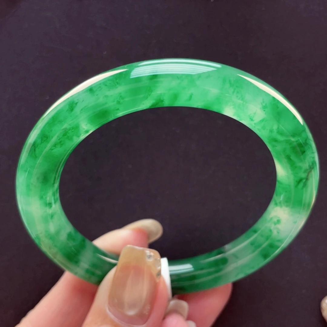 小***豆石英质玉未镶嵌手镯52-53