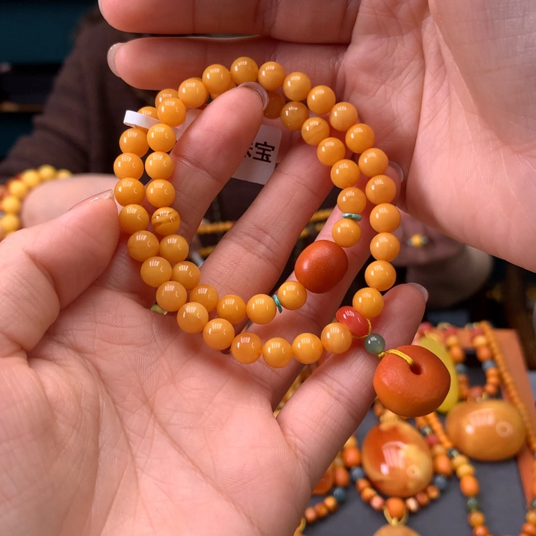 蜜蜡未镶嵌手串天然