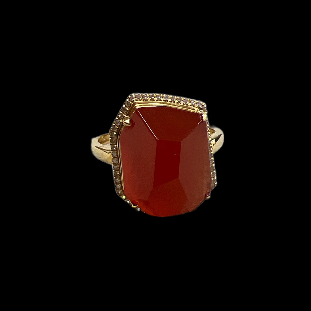 V7275 南红戒指18K孤品