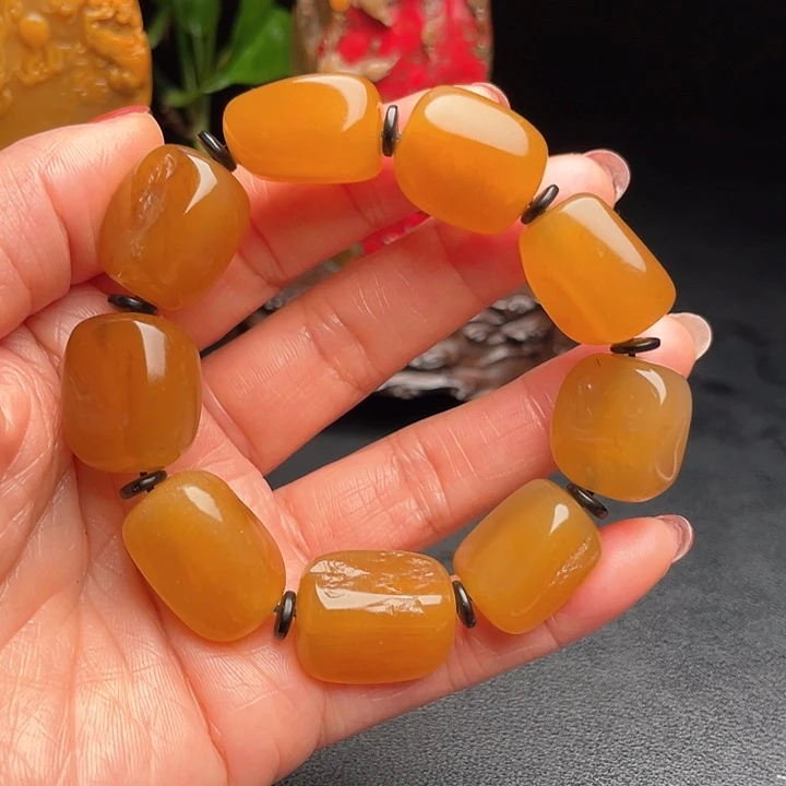 田黄石昌化田黄手串