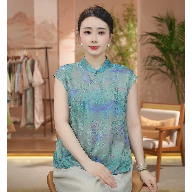 《 夏花明-短袖》新中式提花国风时尚休闲防晒透气衬衫