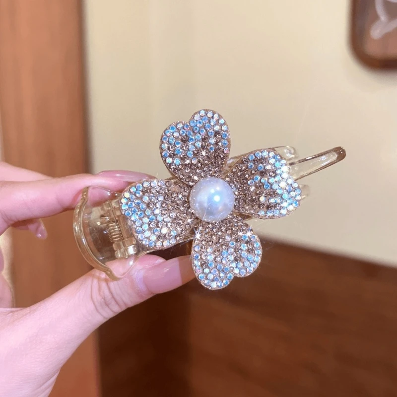 超闪精致日韩风发夹网红轻奢丸子头抓夹时尚合金女头饰