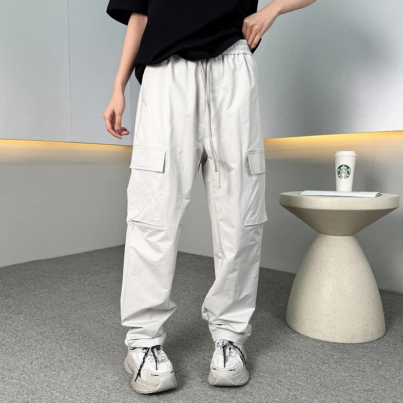 男士直筒休闲裤夏季新款宽松潮流长裤运动工装裤透气薄款百搭裤子
