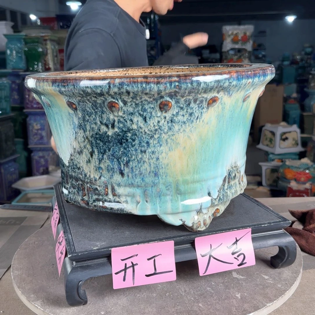 一风堂石湾花盆。缝隙028