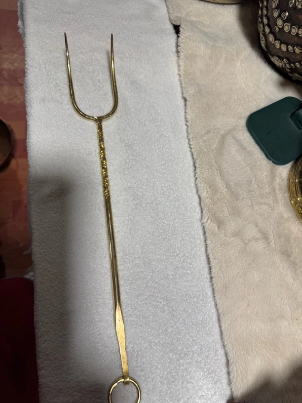 黄铜手工肉叉子家用