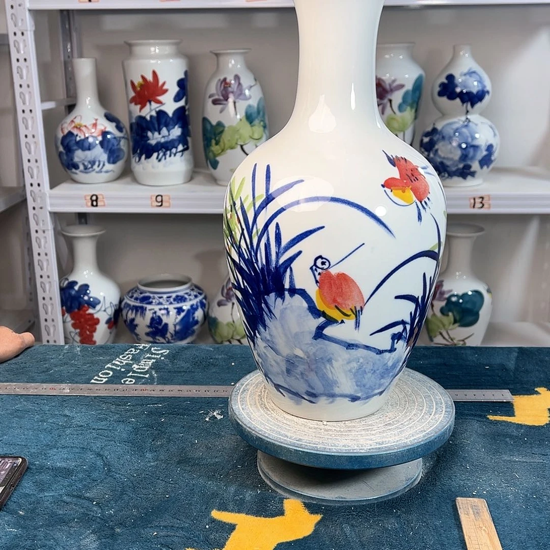 摆件景德镇陶瓷棒玉鸟