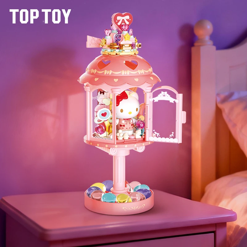 TOPTOY IP合作-三丽鸥家族光影如梦系列凯蒂猫中国潮玩积木摆件