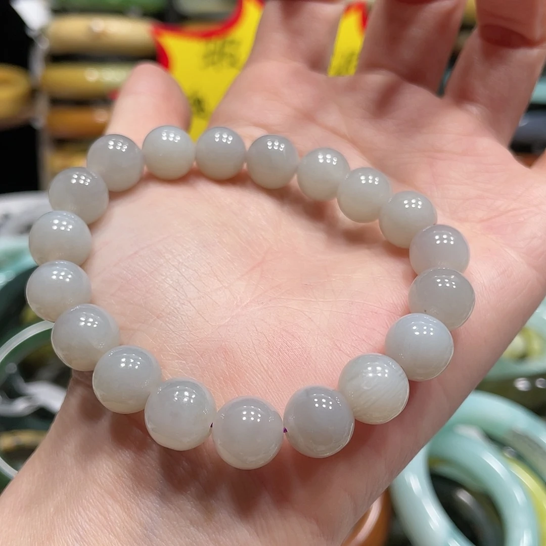 和田玉手串未镶嵌微瑕