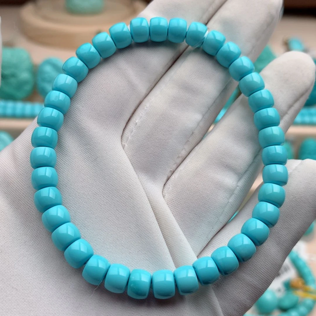 绿松石珠宝奇石未镶嵌6.3mm