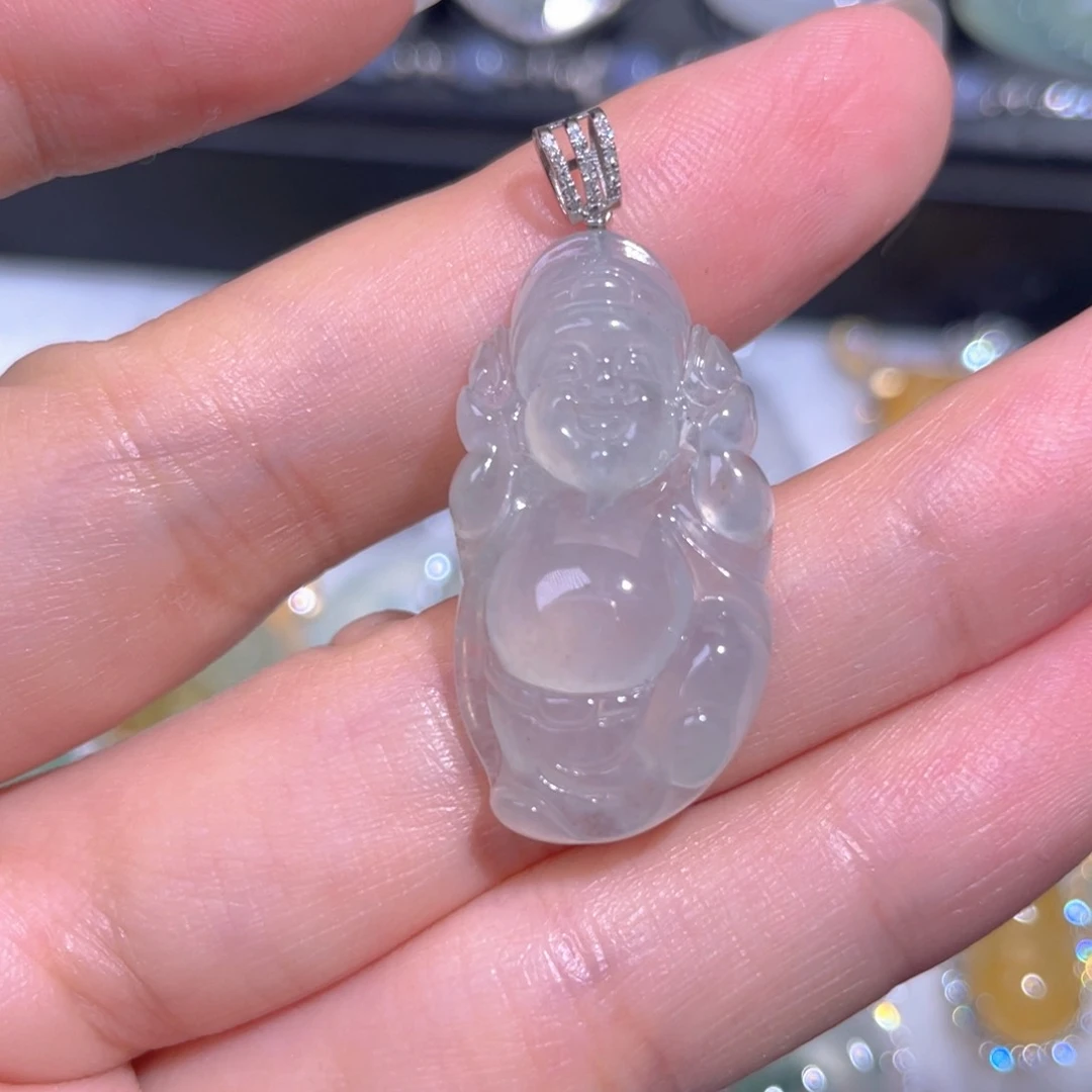 颈饰18K金镶嵌翡翠翡翠