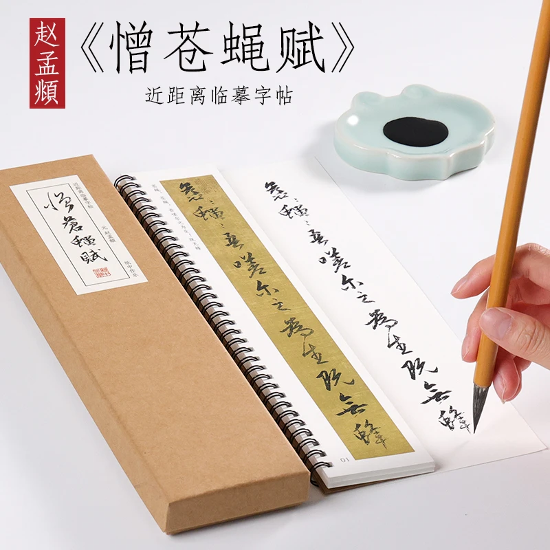 元 赵孟俯 行书《憎苍蝇赋》赵孟頫行书字帖毛笔书法近距离对临字帖
