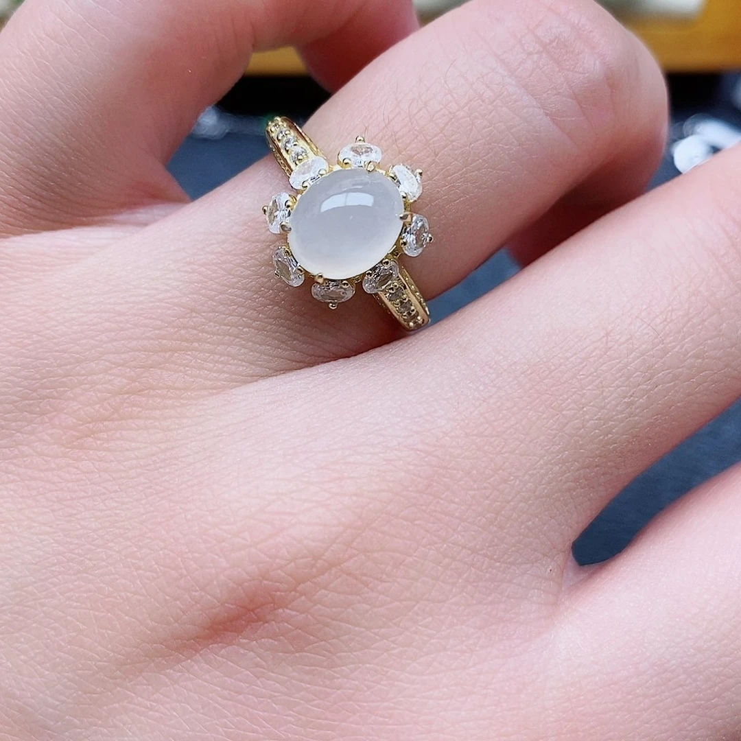 银S925镶嵌戒指翡翠