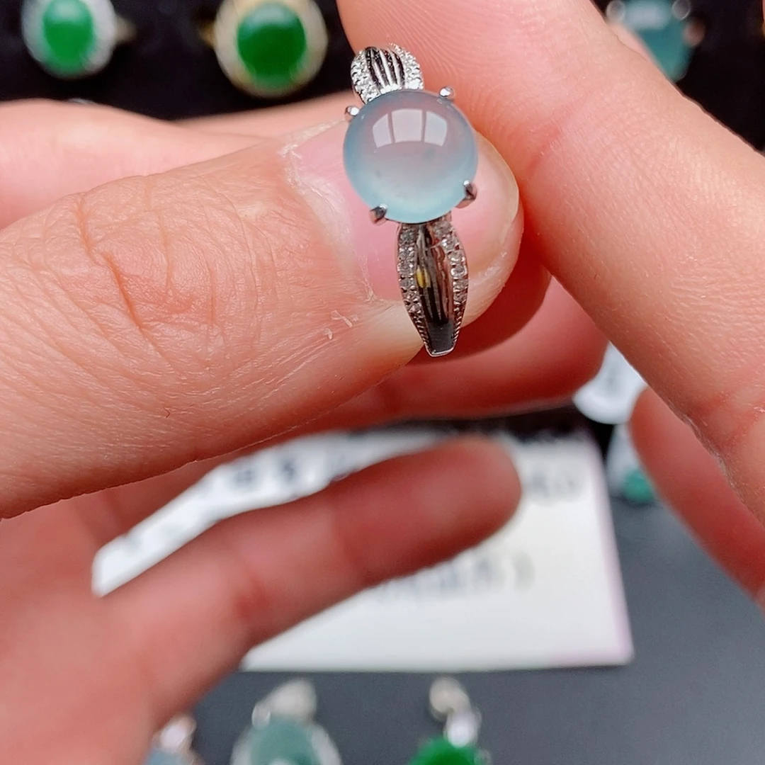 翡翠戒指银S925镶嵌895884258