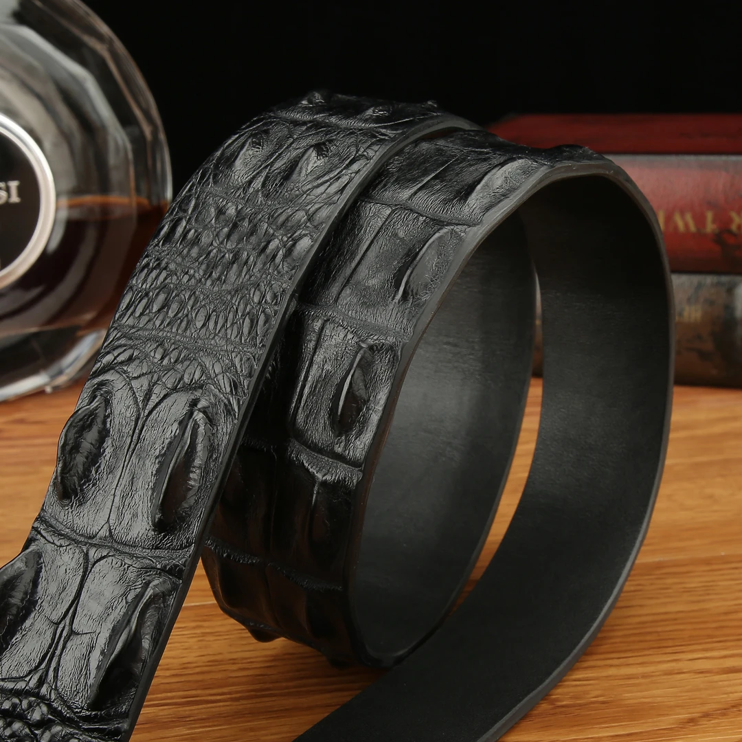 私人订制20年老湾鳄，双排龙骨皮带腰带真皮！整张鳄鱼皮裁剪而成