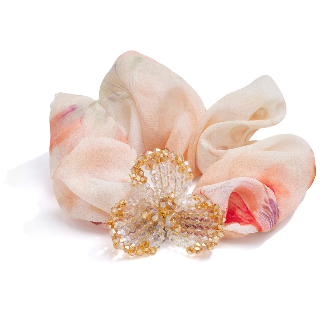 FUXI/福熙「橘星高照」系列精品水晶原创古风气质百搭单花发圈780