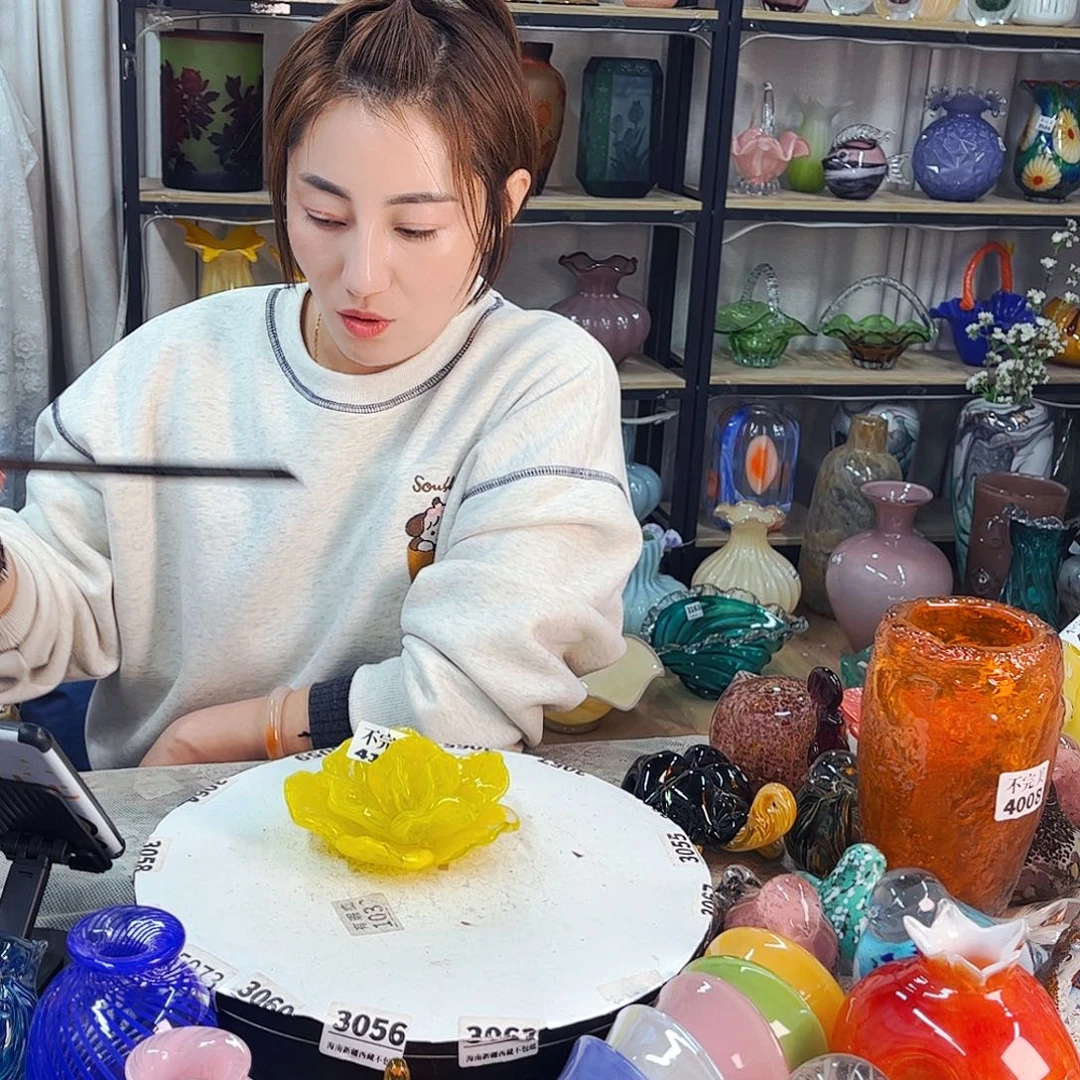 莲花摆件不完美福利家悦琉璃工艺品