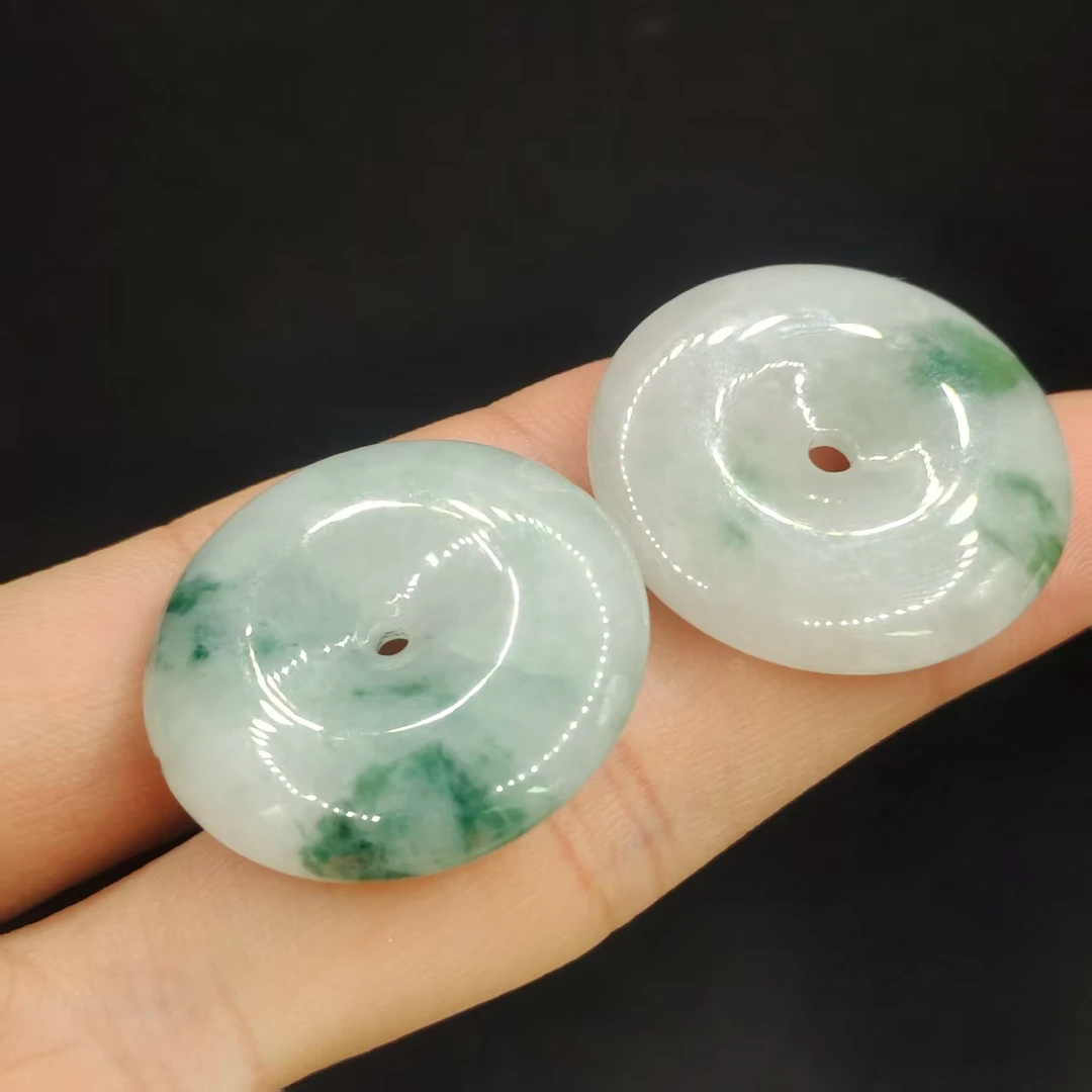 【龙龙严选】翡翠平安扣吊坠赠绳GS【多样性发其一】约27-5mm