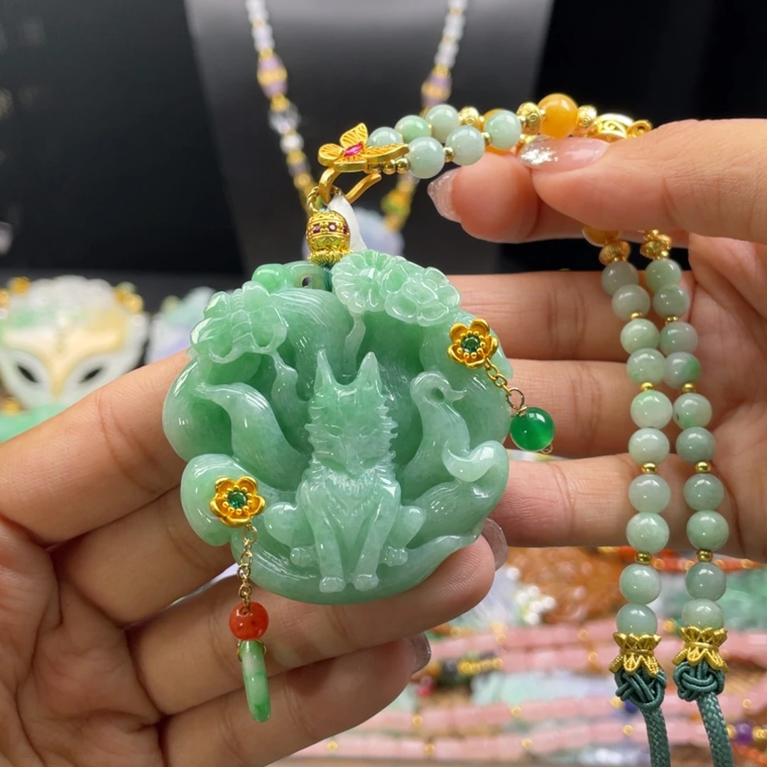 翡翠未镶嵌颈饰代编织