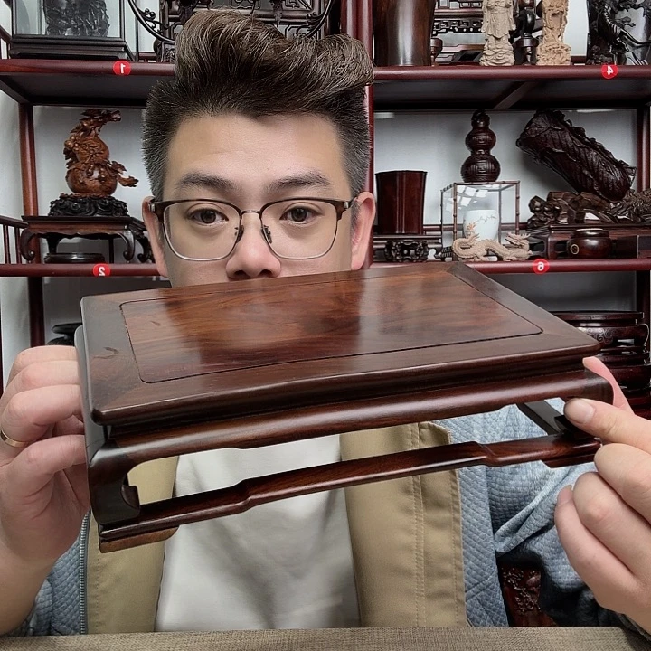 大红酸枝工艺品底座