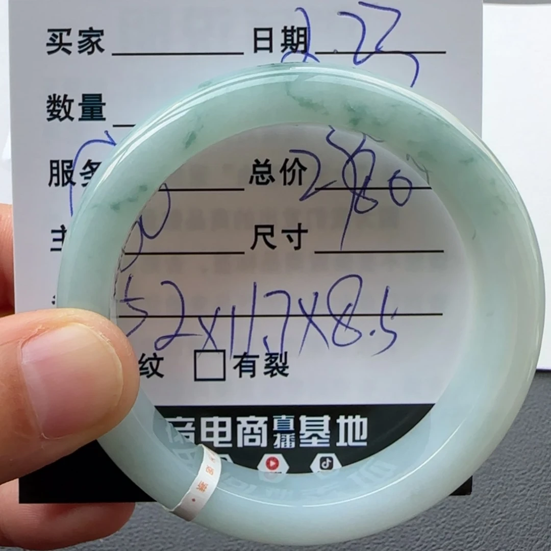 【闪购商品】翡翠手镯未镶嵌浅*天然翡翠手镯