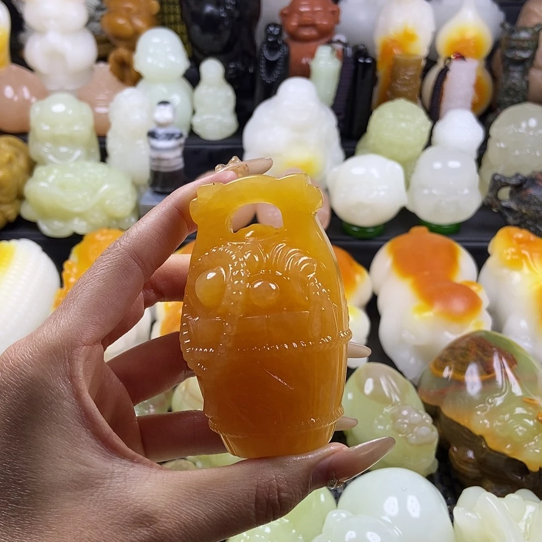 无花朵原石雕刻把件