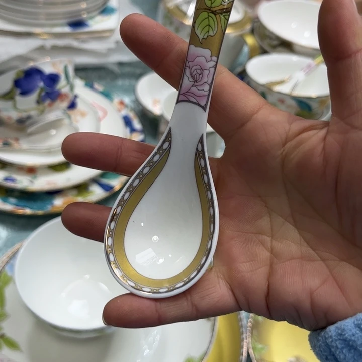 泡***泡瓷片琴瑟和鸣小勺六个