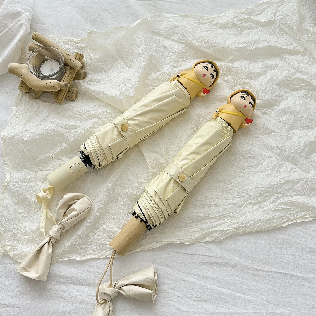 【艺凡】蜡笔小新雨伞晴雨两用折叠防晒紫外线全自动黑胶遮太阳伞