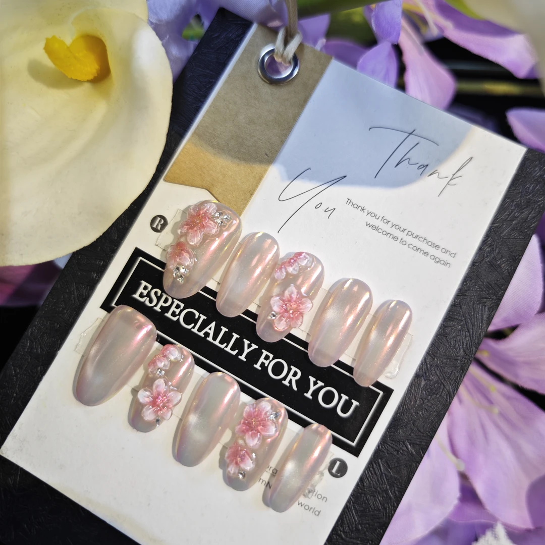 【柏林少女】纯手工实拍穿戴甲高品锆石钻夏日温柔氛围感穿戴甲美甲