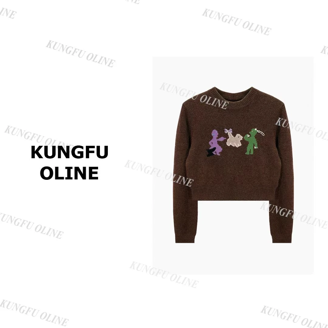 【卡通小人】MY19-91秋冬复古提花高级设计师长袖针织衫毛衣