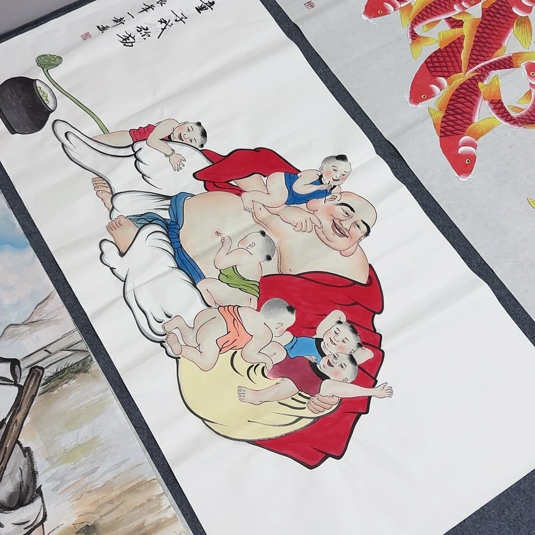 国画尺寸70X138手绘作品