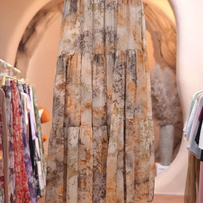 631：法式复古波点褶皱半身裙高级感气质百搭Q3212